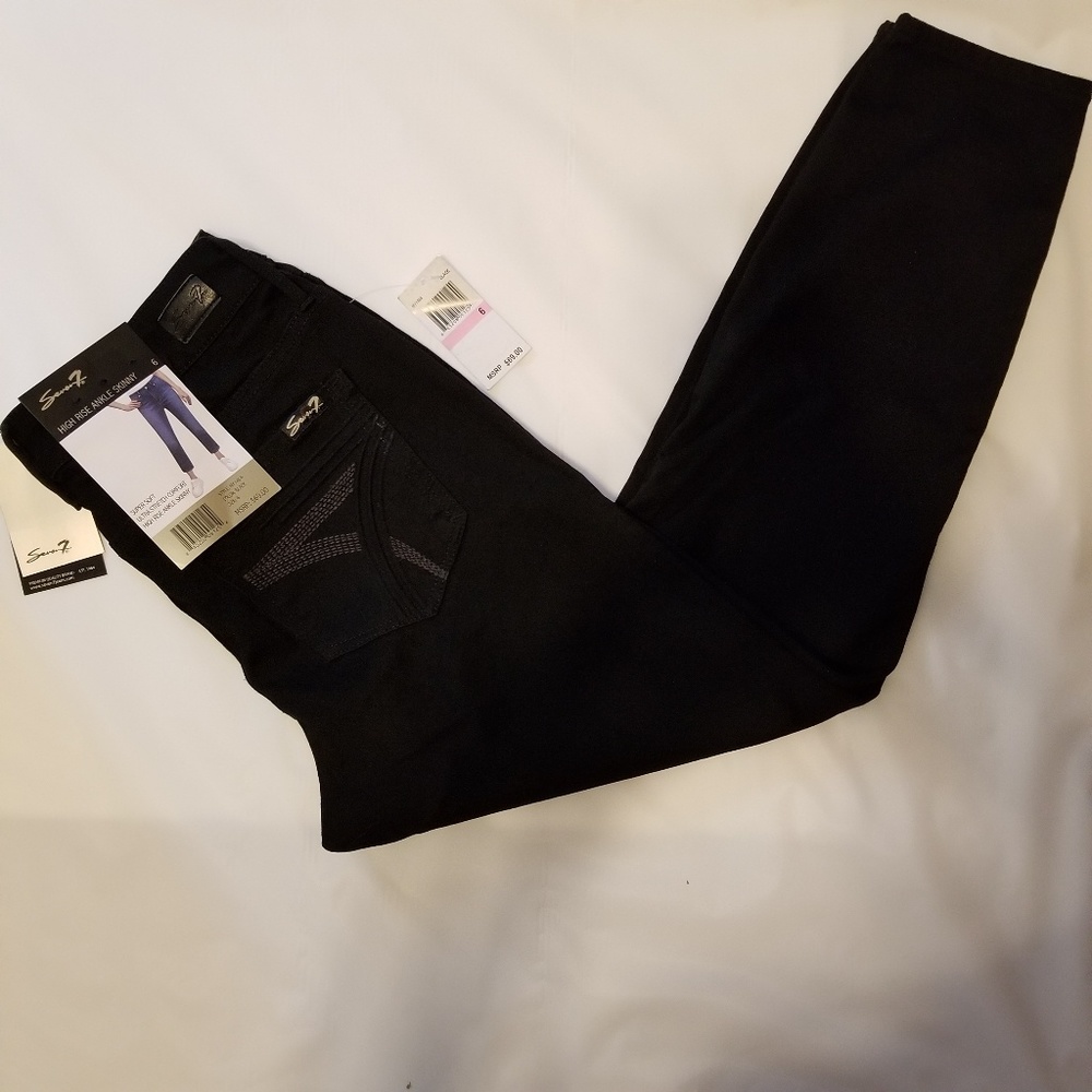 Seven black ultra stretch ankle skinny jeans NWT